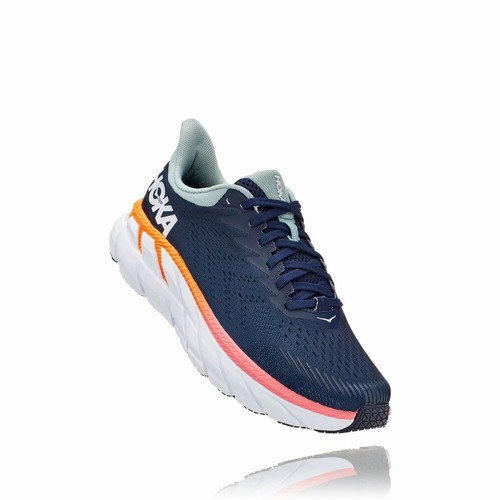 Hoka One One CLIFTON 7 Road Running Shoes For Women India Navy IN-3569